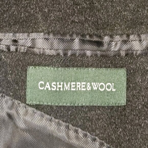 Mens Lauren Ralph Lauren 44L Dark Gray Wool Cashmere Trench Style Overcoat - Picture 6 of 10